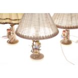 Three Hummel 'Children in trees' table lamps