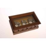 A JAPANESE MUSIC BOX, 20TH CENTURY, the rectangular case with glass inset,
