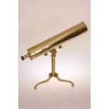 AN EARLY 19TH CENTURY BRASS REFLECTING TELESCOPE BY FRASER, LONDON,
