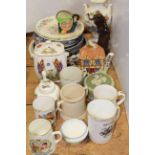 Commemorative china, Ringtons caddy, china,