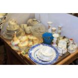 Continental tea set, trinkets, glass, ornaments, pictures,