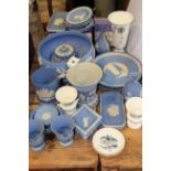 Collection of Wedgwood, mostly blue jasper,