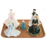 Collection of five Coalport Lady figures