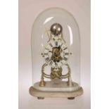 A VICTORIAN BRASS SINGLE FUSEE SKELETON CLOCK, SIGNED THWAITES,