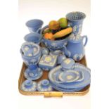 Collection of Wedgwood blue jasperware