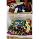 Large quantity of costume jewellery and jewellery boxes