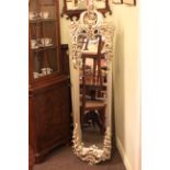 Ornate silvered framed easel cheval mirror