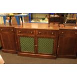 Regency style mahogany four door breakfront sideboard