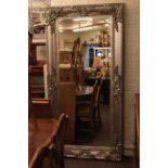 Large silvered framed mirror
