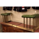 Green buttoned leather and brass club fender