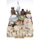 Lladro heron, WH Goss and other crested china, Doulton Lambeth vase, two Hummel figures,
