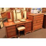 Younger Furniture pedestal dressing table, triple mirror,