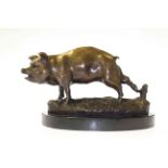 Bronze model of a pig