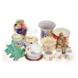Collection of Poole pottery, two Hummel figures, Belleek vase, Sylvac dog,