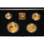 Royal Mint gold proof four-coin collection comprising £100, £50, £25 and £10,