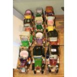 Collection of twelve pottery model cars