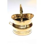 19th Century brass coal scuttle with swing handle