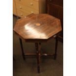 Late Victorian octagonal rosewood and satinwood inlaid occasional table