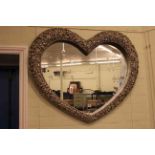 Contemporary heart-shaped mirror