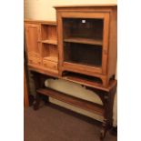 Small oak glazed door cabinet,