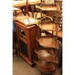 Late Victorian walnut music cabinet,