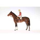 Beswick model of a racehorse and jockey (walking horse), no.