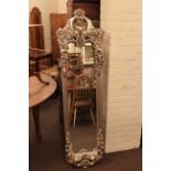 Silvered frame easel cheval mirror