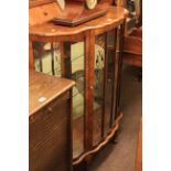 Walnut shaped front china cabinet on cabriole legs