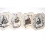 Four Victorian commemorative plates, Randolph Churchill, Marquis of Salisbury,