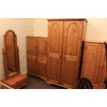 Ducal pine four piece bedroom suite comprising lady's and gent's wardrobes,