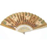 19th Century painted and printed fan