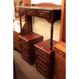 Rossmore three drawer side table and pair three drawer pedestals (3)