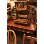 Victorian mahogany ¾ gallery backed two drawer washstand,