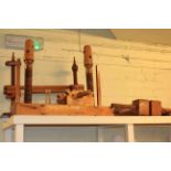 Mechanical paper press and assortment of wooden presses