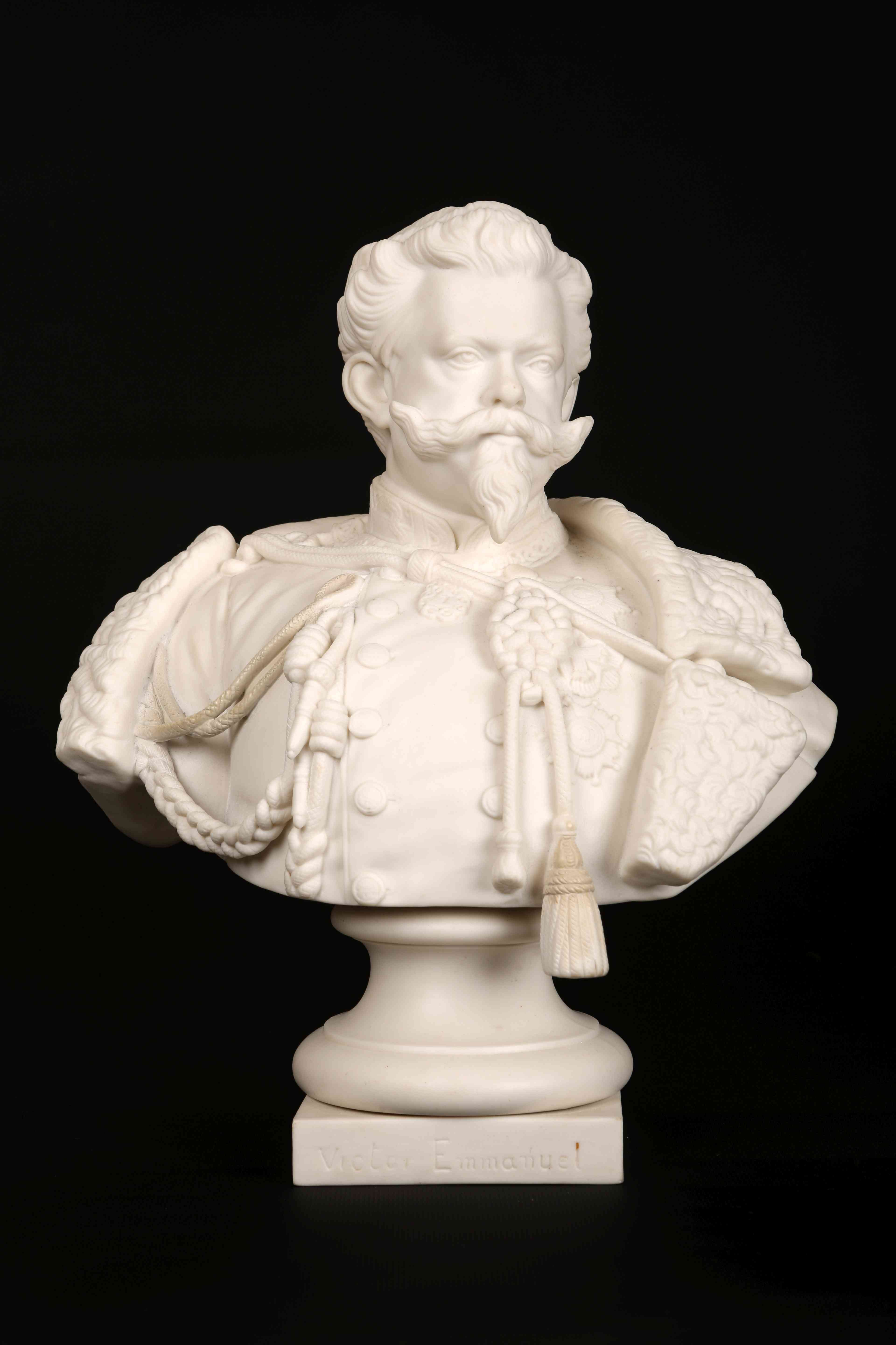 A MINTON & CO PARIAN BUST OF VICTOR EMMANUEL,