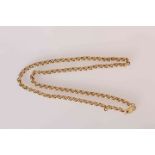 A 9 CARAT GOLD CHAIN, of circular links, stamped 375. 39.