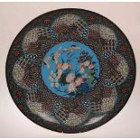 A LARGE JAPANESE CLOISONNE ENAMEL CHARGER, CIRCA 1900, circular,