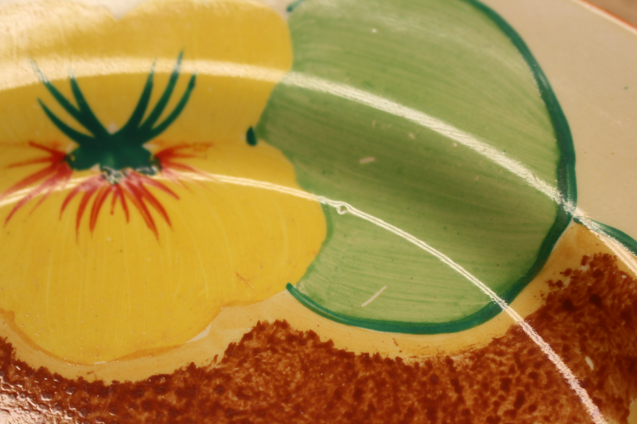 A CLARICE CLIFF "NASTURTIUM" PLATE, printed factory marks to base and incised no. 32. - Image 4 of 4