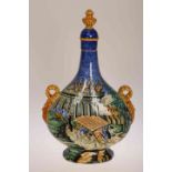 AN ITALIAN MAIOLICA TWO HANDLED FLASK, IN 17TH CENTURY STYLE, late 19th or early 20th Century,