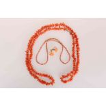 A COLLECTION OF CORAL JEWELLERY, comprising necklace,