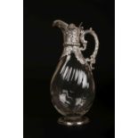 A FINE VICTORIAN SILVER MOUNTED CLARET JUG, Charles Edwards, London 1892,