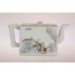 A CHINESE TEAPOT, of rectangular form,