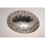 A LATE VICTORIAN SILVER DISH, Martin Hall & Co Ltd, Sheffield 1897, oval,