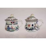 A PAIR OF ROYAL WORCESTER CUSTARD POTS AND COVERS, CIRCA 1900,