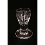 A MASONIC FIRING GLASS, 19TH CENTURY, engraved with emblems and a monogram,