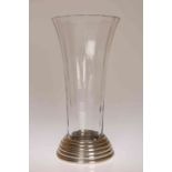 A DARTINGTON GLASS AND SILVER VASE, Garrard, London 1997,