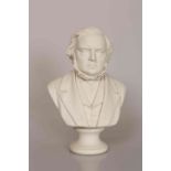 A ROBINSON AND LEADBEATER PARIAN BUST OF JOHN BRIGHT, CIRCA 1880, with circular socle, unmarked.