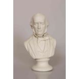 A PARIAN BUST OF PALMERSTON, unknown factory, late 19th Century, with circular socle.