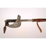 A GEORGE V ARMY OFFICERS DRESS SWORD, with pierced basket, 32½ inch etched blade,