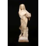 AN ALABASTER FIGURE, 19TH CENTURY,